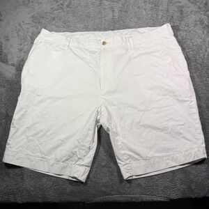 Polo Ralph Lauren Mens White Pima Cotton Chino Shorts Size 42 Flat Front Classic
